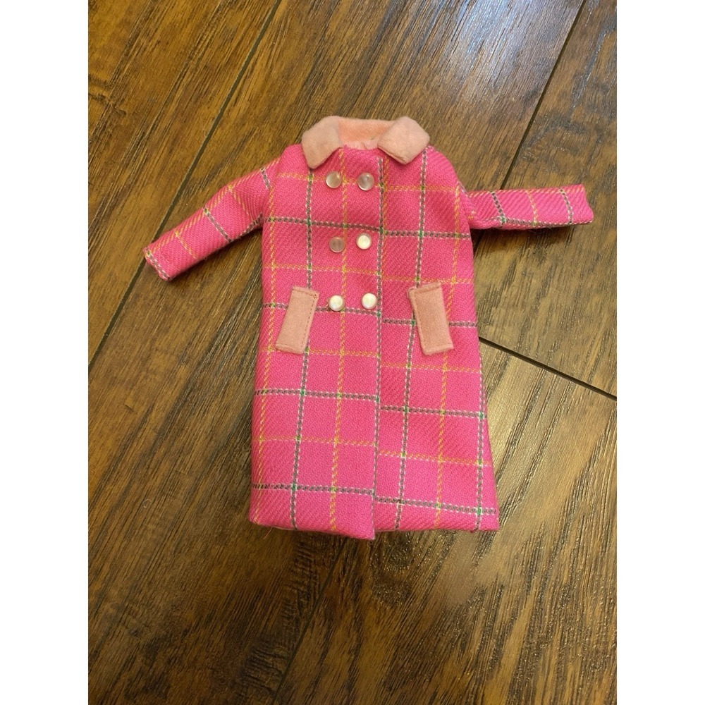 Vtg 1970's Mego Maddie Mod Groove Pink Plaid Jacket 1960's Barbie Clone